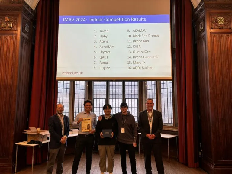 BioMorphic Intelligence Lab team winning the indoor IMAV 2024 drone competition in Bristol